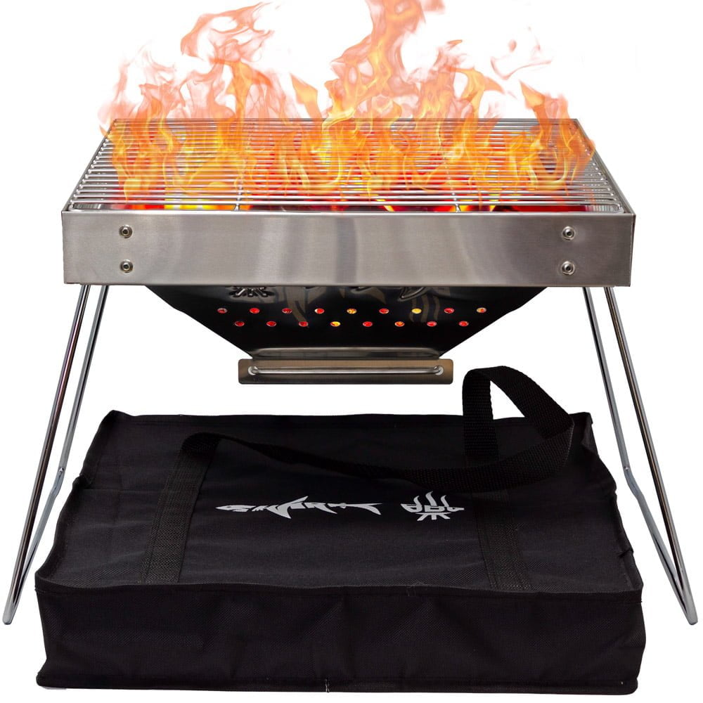 Portable Charcoal Camping Grill – Shark BBQ
