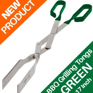 17 Inch BBQ Grilling Tongs (Green)