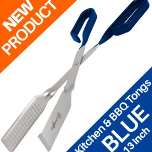 13 Inch BBQ Grilling Tongs (Blue)