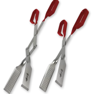 17 & 13 Inch Grilling Tong Set (Red)